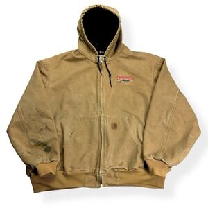 Vintage Carhartt Jacket Men's 4XL Sandstone Active Duck Canvas Workwear J25 CML